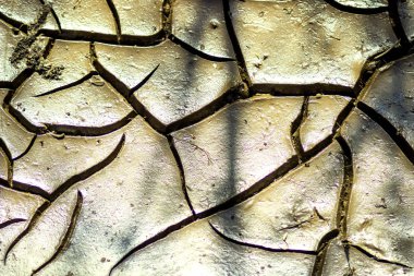 Nem eksikliğinden yola kuru zeminde çatlaklar