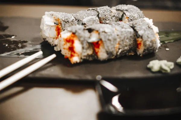 Sushi Rice Table Japanese Restaurant Food — Stock Photo, Image