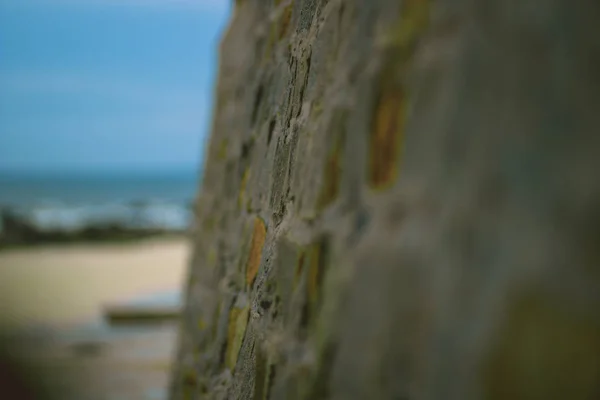 Stenen Muur Van Het Fort Aan Zee — Stockfoto
