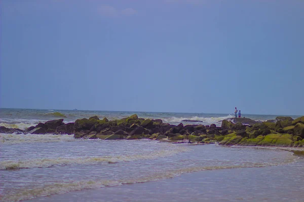 Grandes Rochas Ondas Fortes Pitoresca Costa Quente Oceano Pacífico — Fotografia de Stock