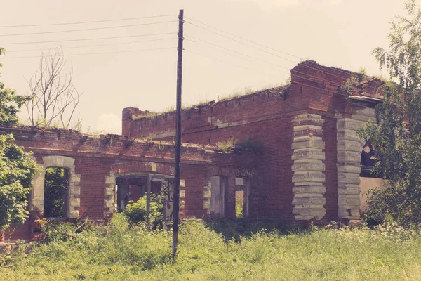 Old Ruined Abandoned Brick Manor Russian Landowner — Stock Photo, Image