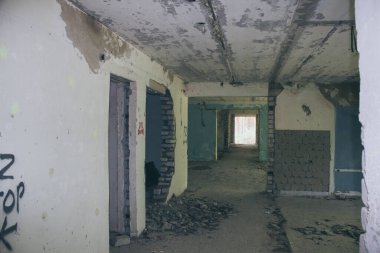 Etrafı bitki örtüsüyle kaplanmış insanlar tarafından terk edilmiş eski bir şehrin kalıntıları.