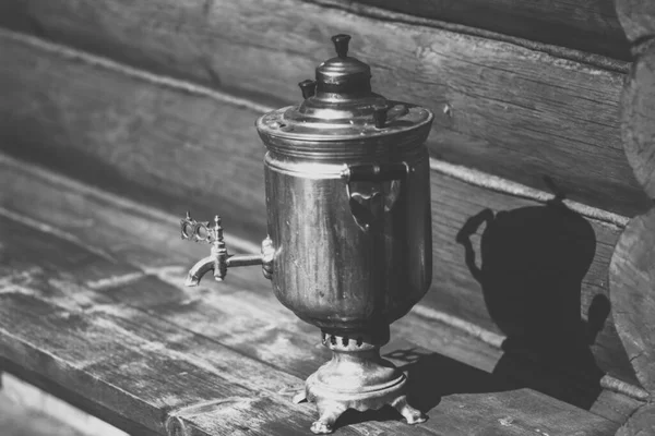 Vieux Samovar Traditionnel Russe Cuivre Traditionnel Rétro Pour Thé — Photo