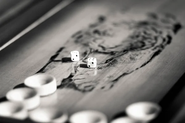 Old Eastern Vintage Logic Gambling Jogo Tabuleiro Gamão — Fotografia de Stock