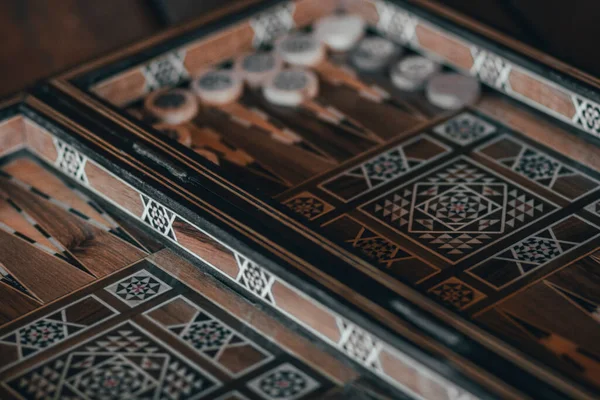 Vieux Jeu Logique Vintage Est Jeu Société Backgammon — Photo