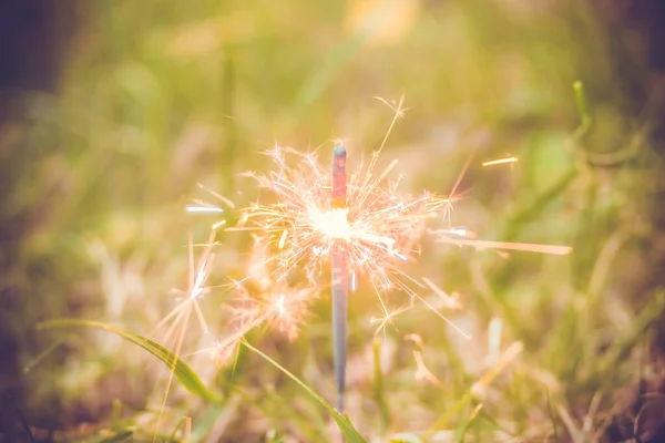 Holiday Sparks Burning Sparkler Party — Stock Photo, Image