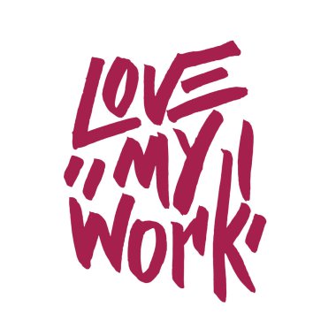 Yazılarımı seviyorum, basit bir vektör çizimi. 