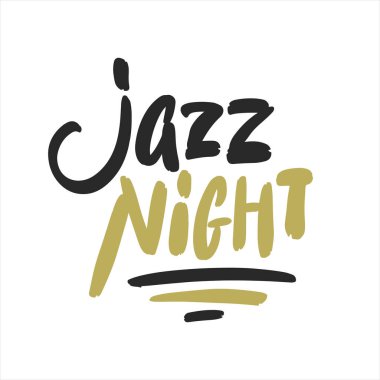 El çizimi caz müzik poster illüstrasyonu - vektör