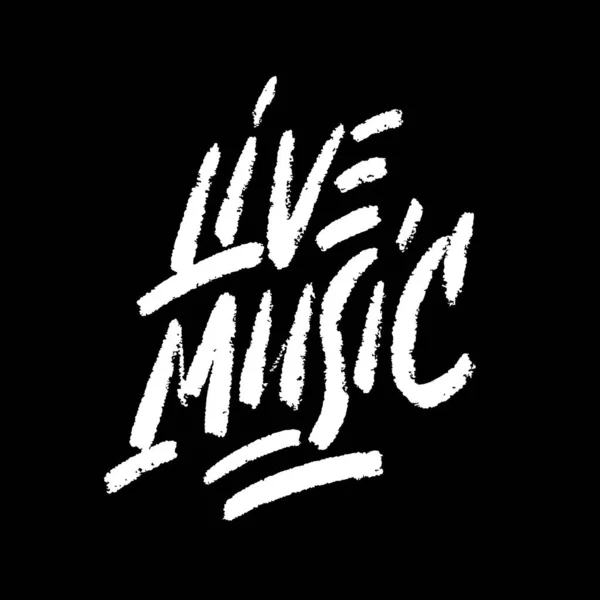 Live Music Sign Icon Modern Calligraphy Quote Hand Written Lettering — Vector de stoc