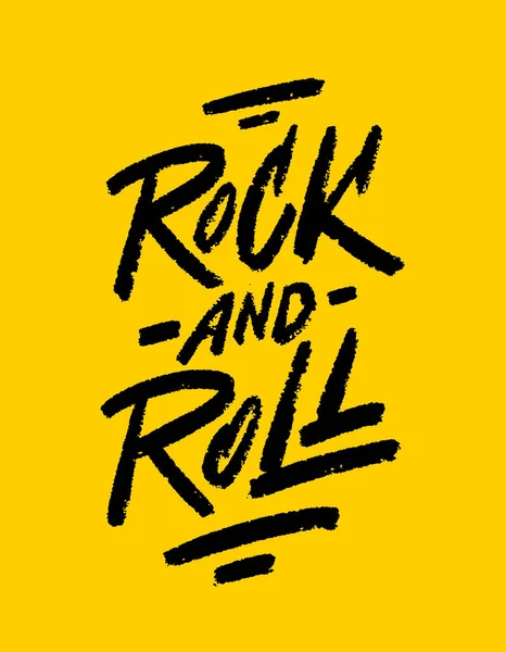Rock Roll Handgeschriebener Schriftzug Vektor — Stockvektor
