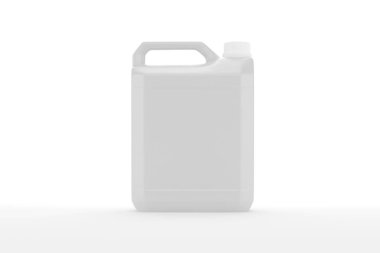 Boş ambalaj beyaz plastik galon beyaz arka groun izole