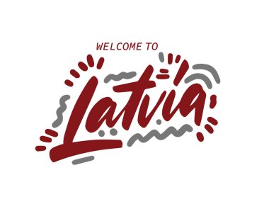 Letonya harfleri, basit vektör illüstrasyonu  