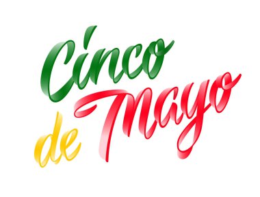 Cinco de mayonez harfleri, basitçe vektör çizimi  