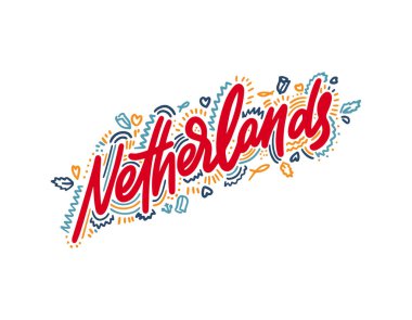 Hollanda harfleri, basit vektör illüstrasyonu  