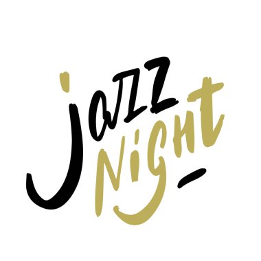 El çizimi caz müzik poster illüstrasyonu - vektör