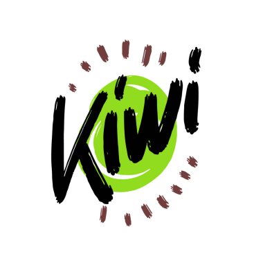 Kivi harfleri, basit bir vektör çizimi. Posterler, sosyal medya içeriği ve kartlar için modern hat sanatı.