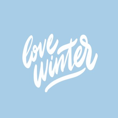 Kış mektuplarını seviyorum, basit bir vektör çizimi. Posterler, sosyal medya içeriği ve kartlar için modern hat sanatı.