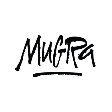 Mugra - saçma hashtag İspanyolca komik metin ses efektleri pop sanat tarzı. Vektör konuşma balonu kelime kısa çizgi film ifade illüstrasyonu. Çizgi roman renkli yarım ton arkaplan