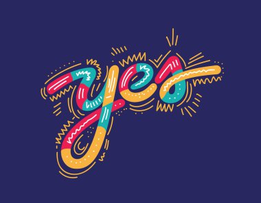 Evet harf, basit vektör illüstrasyonu  