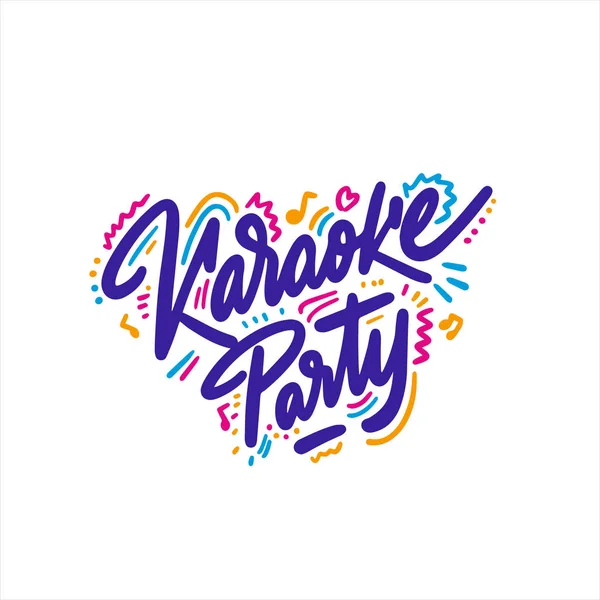 Letras Festa Karaoke Simples Ilustração Vetorial — Vetor de Stock