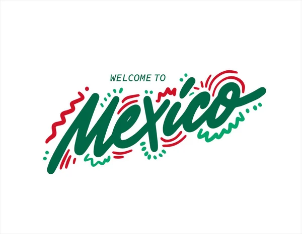 Messico Lettering Semplicemente Illustrazione Vettoriale — Vettoriale Stock