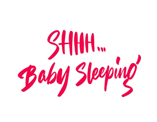 Shhh Bebé Durmiendo Letras Simplemente Vector Ilustración — Vector de stock