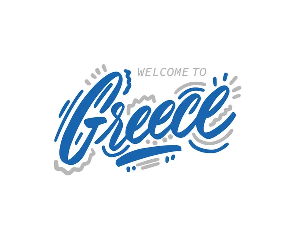 Greece Lettering Simply Vector Illustration — ストックベクタ