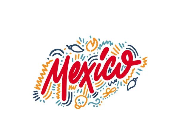 México Lettering Ilustración Vectorial Simple — Archivo Imágenes Vectoriales
