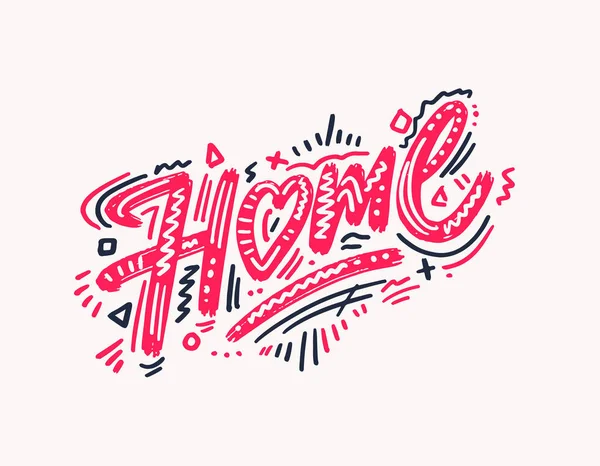 Home Lettering Simply Vector Illustration — Stock Vector