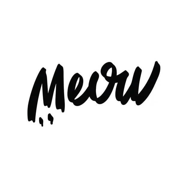 Lindo Estampado Con Letras Miau — Vector de stock