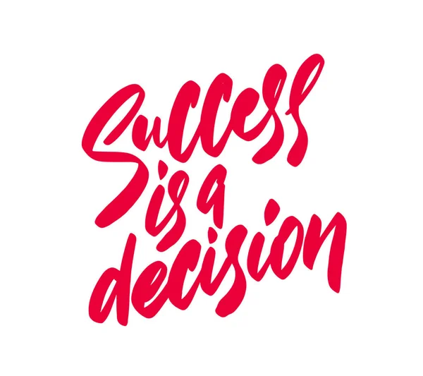 Success Decision Lettering Simply Vector Illustration Modern Calligraphy Posters Social — ストックベクタ