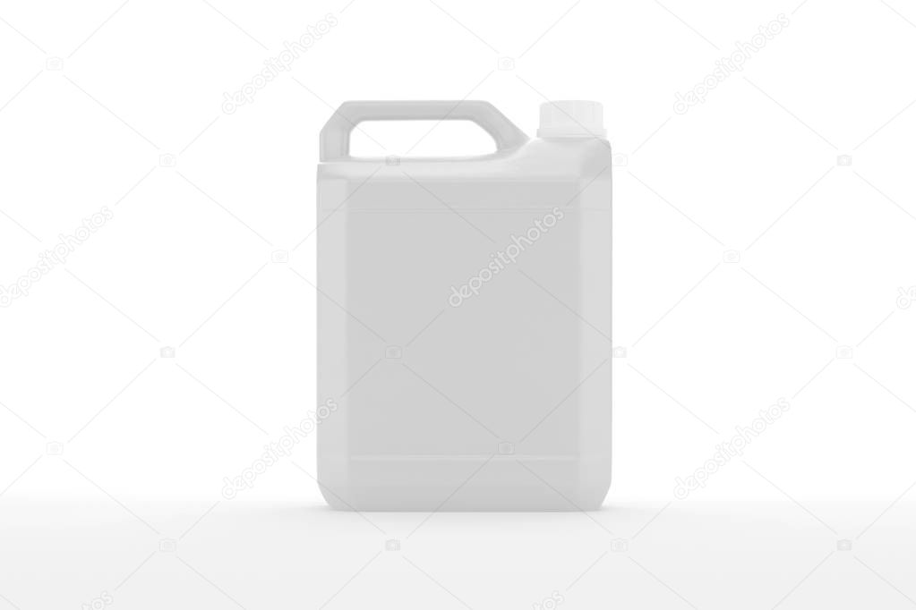blank packaging white plastic gallon isolated on white backgroun