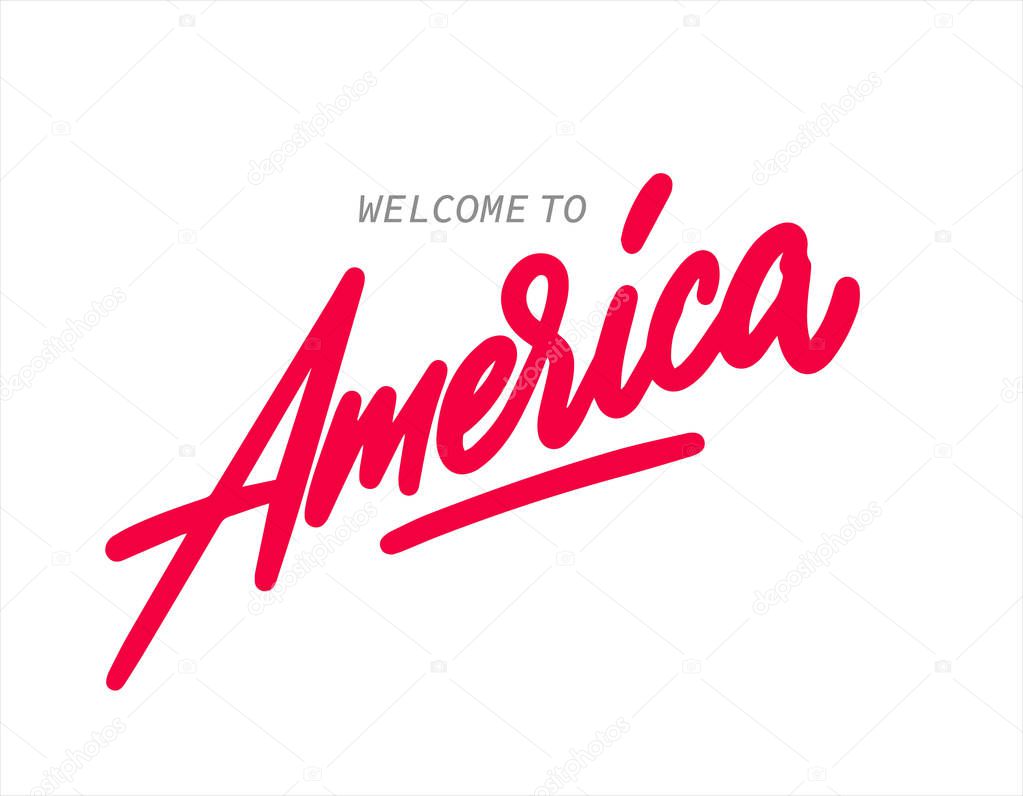 America lettering, simply vector illustration  