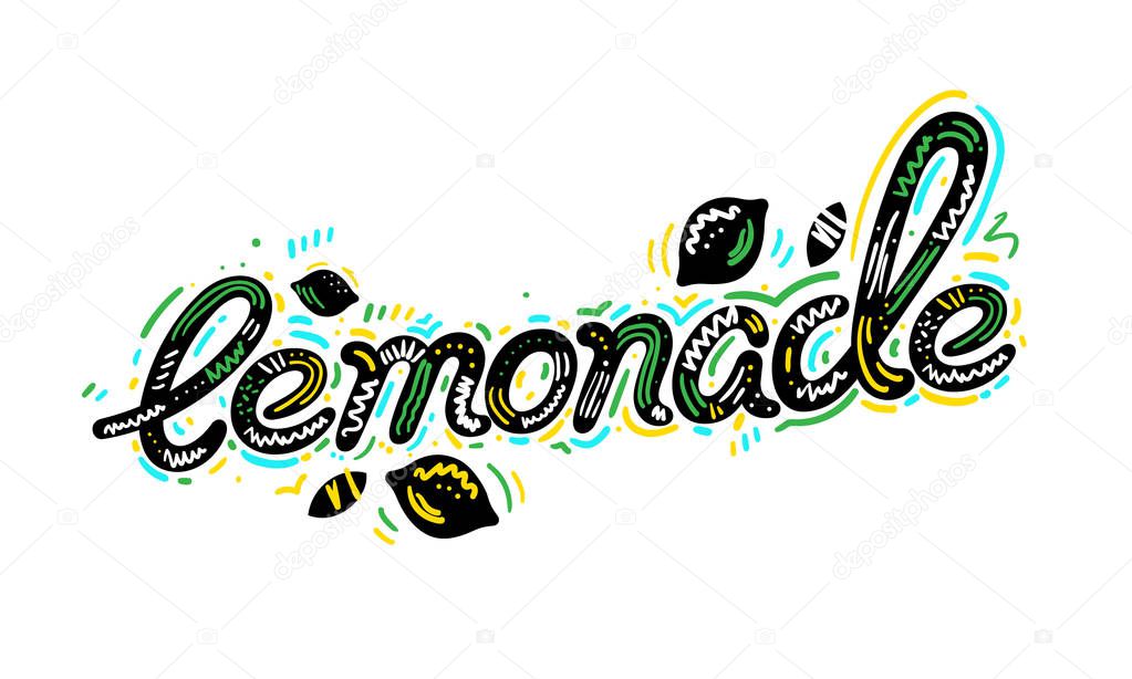 Lemonade lettering, simply vector illustration. Modern calligraphy for posters, social media content and cards.