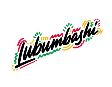 Lubumbashi Yaratıcı Metin El Yazısı Tasarım Vektörü İllüstrasyonu.
