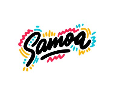 Samoa taşrası metni. Bir logo simgesi veya tipografi tasarımı için uygundur