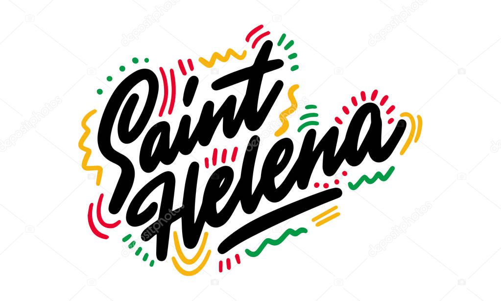 Script word text art design vector of country name for Saint Helena.