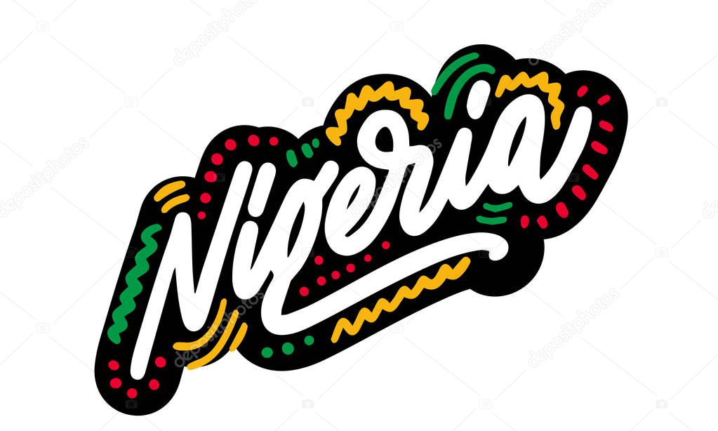 Nigeria country big text  suitable for a logo icon design