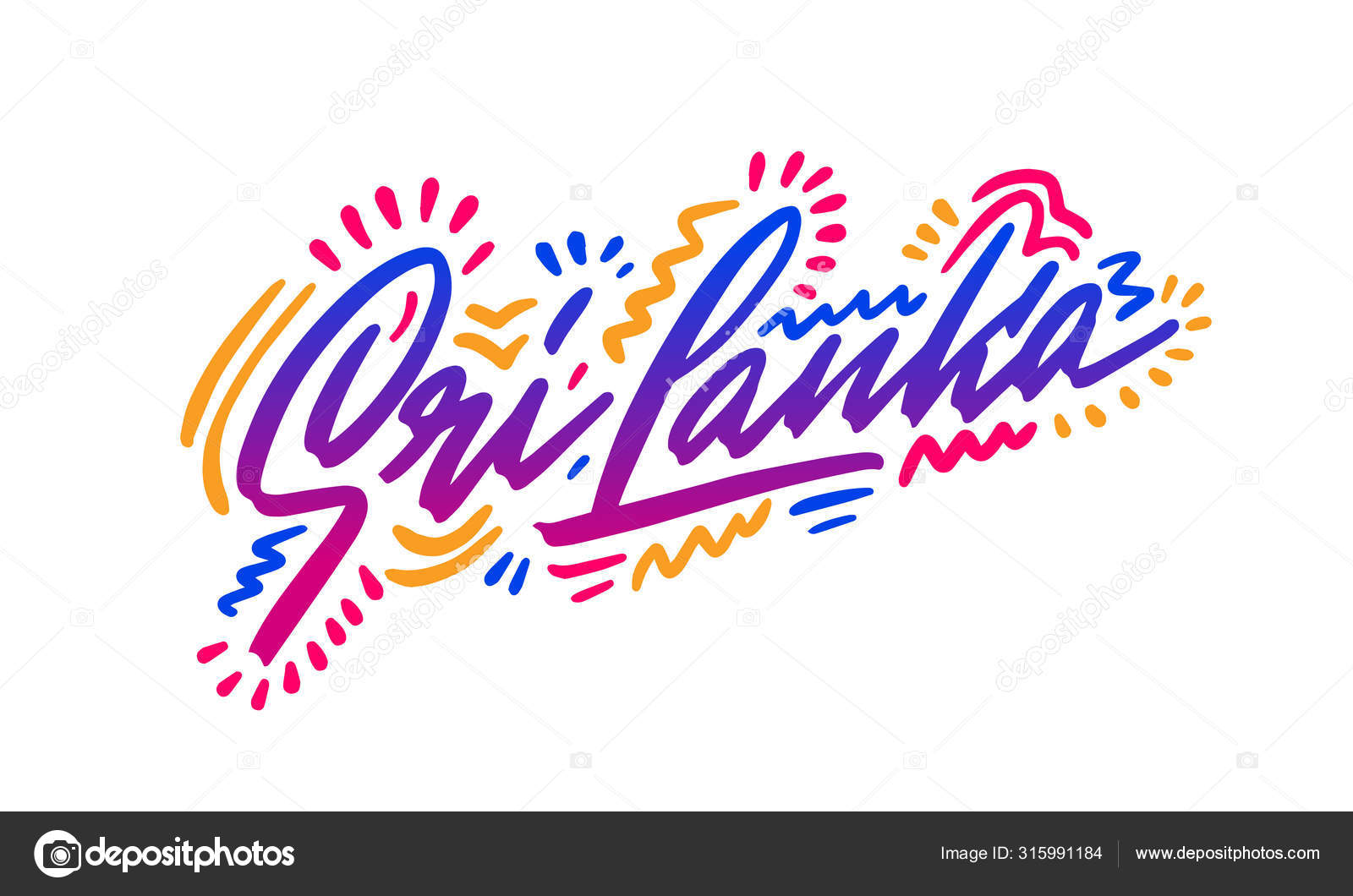 Sri Lanka Handwritten City Name Modern Calligraphy Hand Lettering