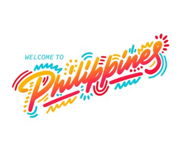 Filipinler Yaratıcı Yazı Tipi Tasarım Vektörü İllüstrasyonu.