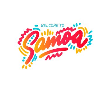 Samoa taşrası metni. Bir logo simgesi veya tipografi tasarımı için uygundur