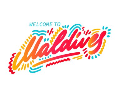 Maldives, calligraphy hand lettering. Vector