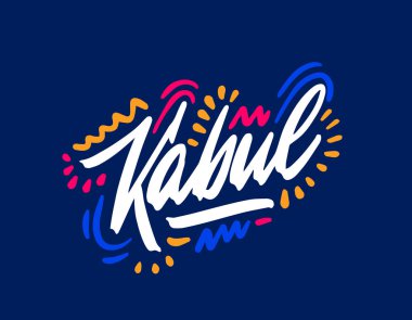 Kabil el yazısıyla yazılmış şehir ismi. Modern Kaligrafi El Yazısı Yazı, arka plan, logo, posterler, davetiyeler, kartlar vs. Tipografi vektörü.