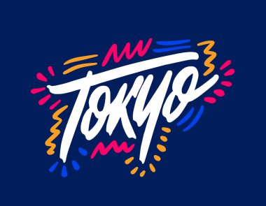 Tokyo El Yazısı Şehir Adı: Modern Kaligrafi El Yazısı Yazı, arka plan, logo, posterler, davetiyeler, kartlar vs. Tipografi vektörü.