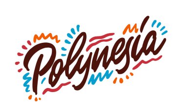 Okyanusya adının el yazısıyla Polinezya dilinde yazılmış hali. Modern Kaligrafi El Harfleri Yazdırma, arka plan, logo, posterler, davetiyeler, kartlar vs. Tipografi vektörü.