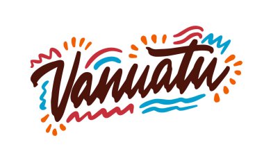 Vanuatu el yazısıyla Cumhuriyet ismi. Modern Kaligrafi El Harfleri Yazdırma, arka plan, logo, posterler, davetiyeler, kartlar vs. Tipografi vektörü.