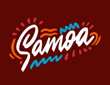 Samoa el yazısıyla yazılmış Cumhuriyet adı. Modern Kaligrafi El Yazısı Yazı, arka plan, logo, posterler, davetiyeler, kartlar vs. Tipografi vektörü.