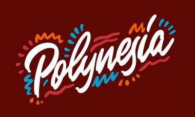 Okyanusya adının el yazısıyla Polinezya dilinde yazılmış hali. Modern Kaligrafi El Harfleri Yazdırma, arka plan, logo, posterler, davetiyeler, kartlar vs. Tipografi vektörü.