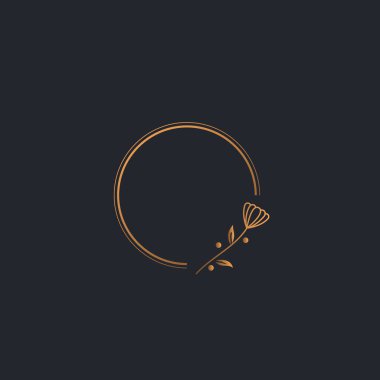 Minimum lüks altın çiçekli logo.