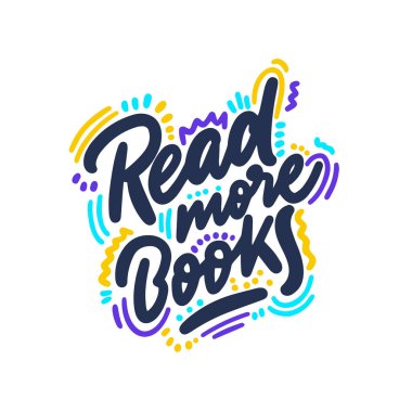 Mürekkep çizimi. Modern fırça kaligrafisi. Beyaz arka planda izole edilmiş. Daha fazla kitap oku.